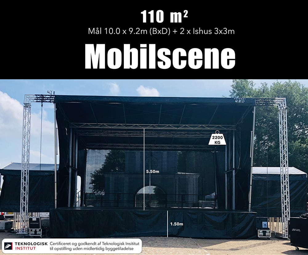 Ekstra stor Mobilscene – 110 m2 scene