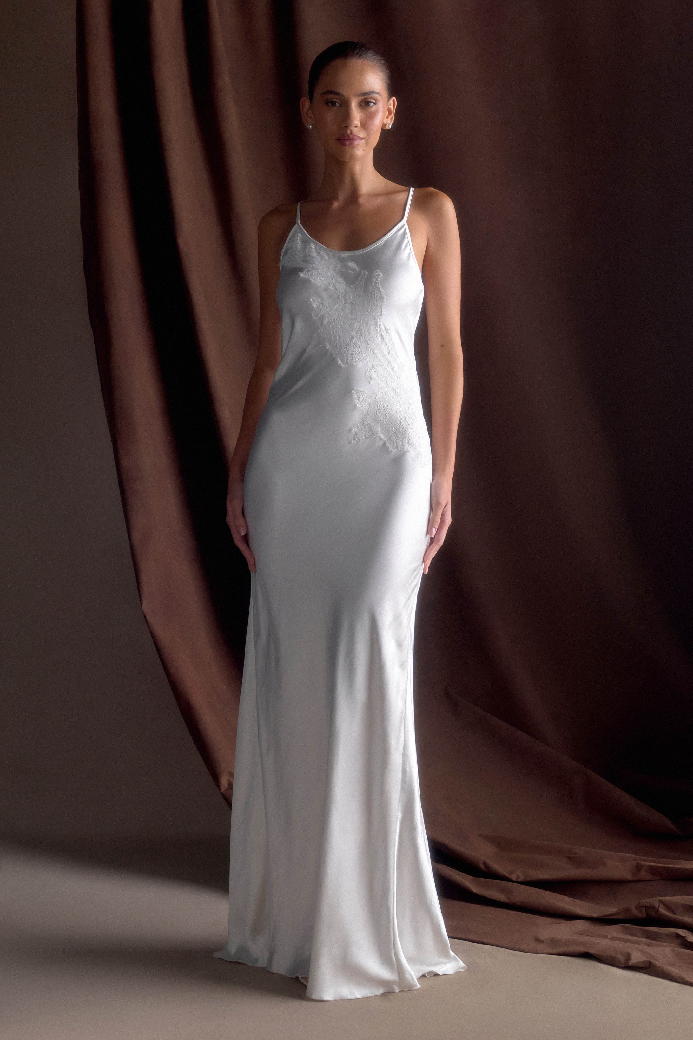 Meshki - Saylor Satin Slip Maxi Dress - Ivory