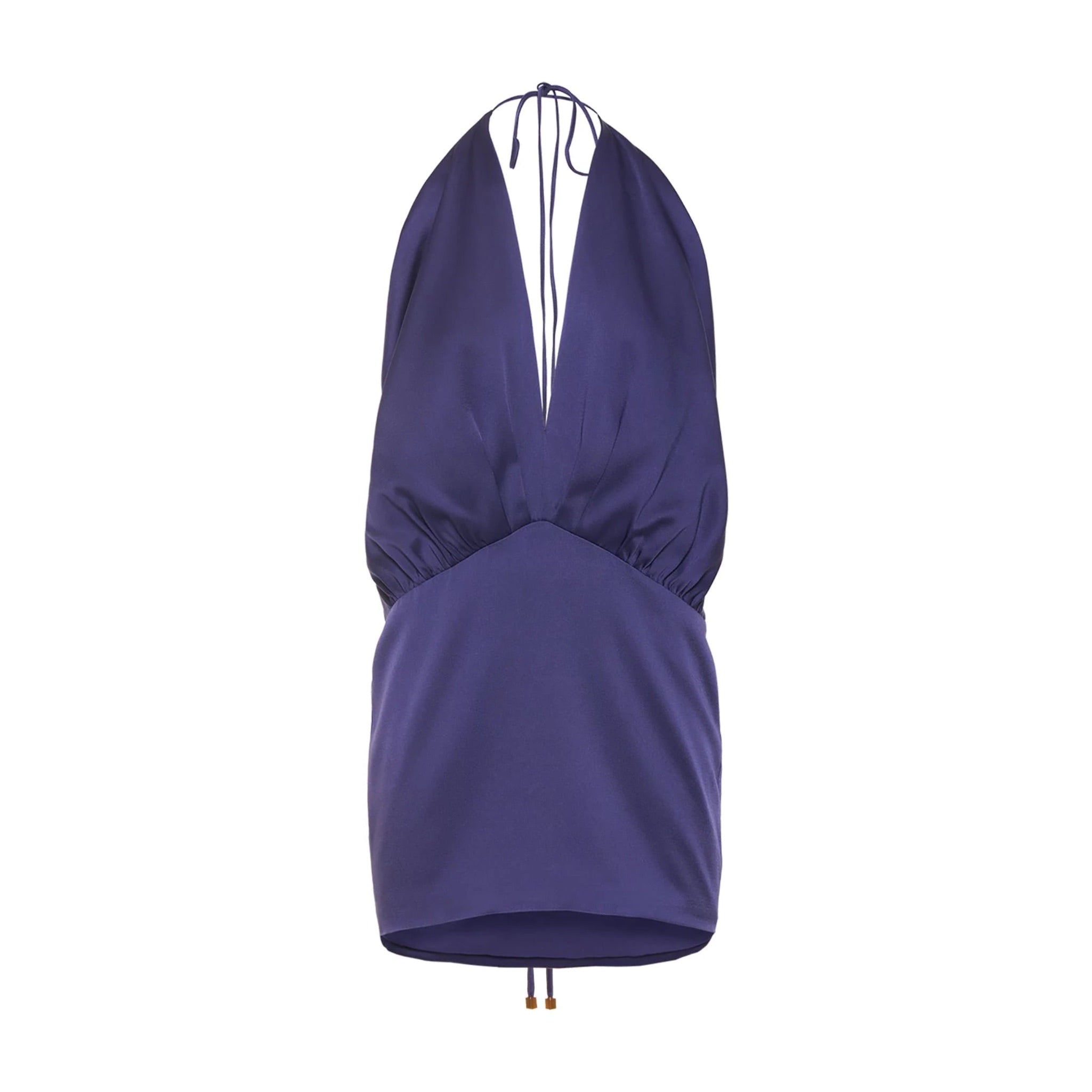 HALTERNECK SATIN MINIDRESS