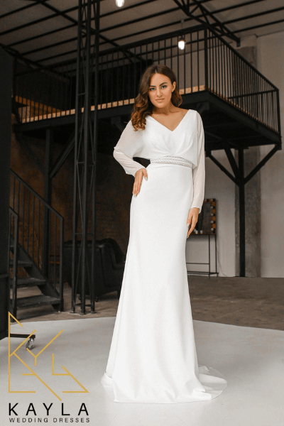 Kayla Dresses - Langærmet brudekjole fra Kayla Dresses