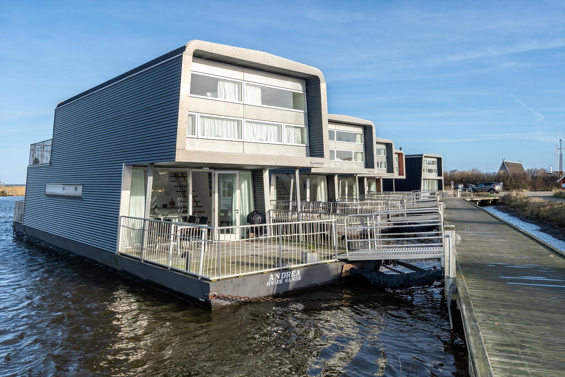 Husbåd med spa, sauna og panoramaudsigt over Ringkøbing Fjord