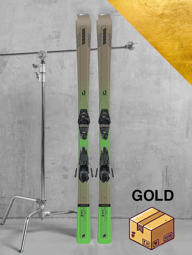 Herre carving ski inkl. skistave – Guld-pakke