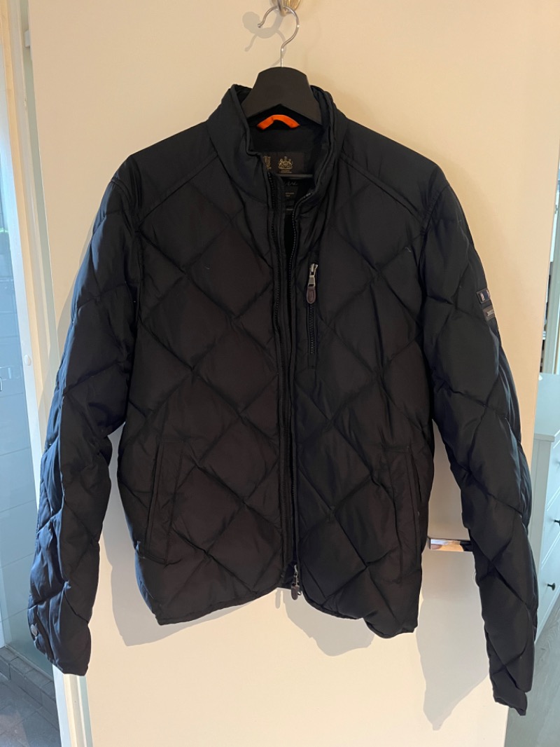 Morris Men's Black Quilted Jacket with Stand-Up Collar