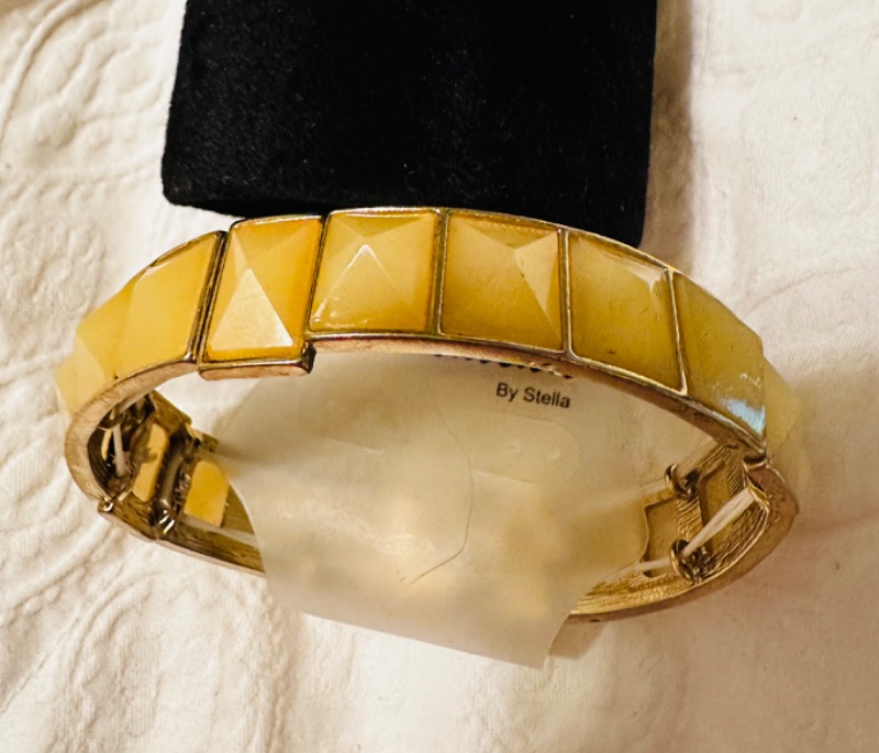 NWT Vintage Look Half-Moon Bracelet with Geometric Pattern by Stella