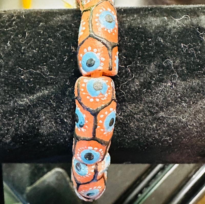 Colorful Handmade Beaded Bracelet with Eye-Like Designs