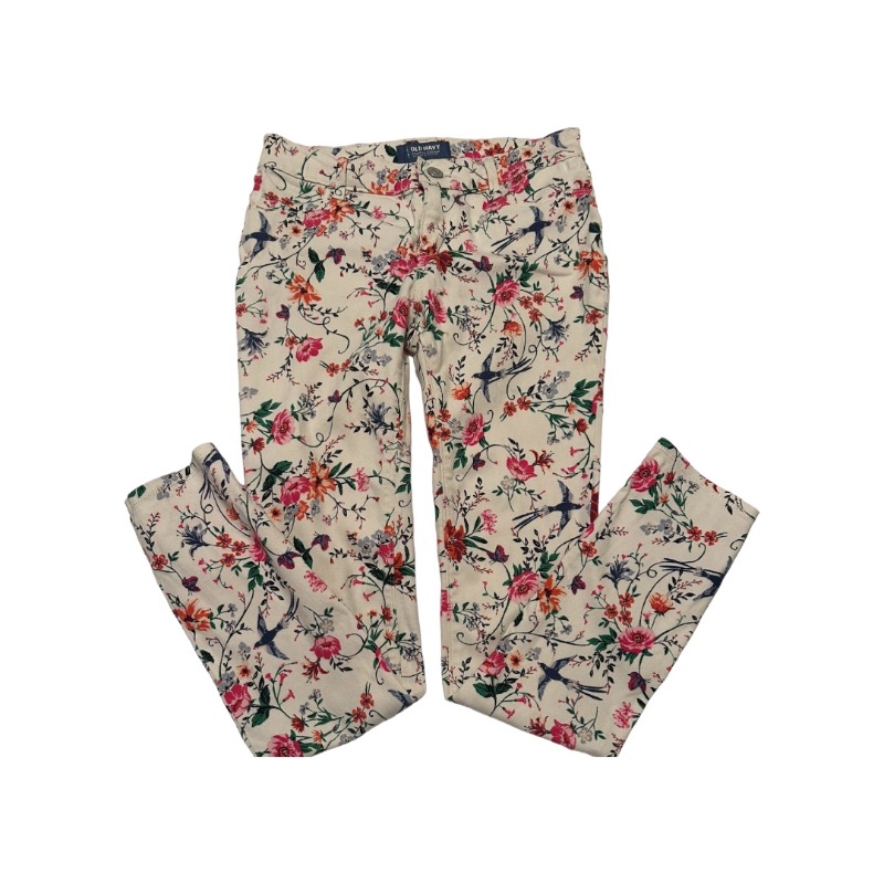 Women's /Juniors Vibrant Floral Slim Fit Jeggings- Gently Used, Old Navy Small