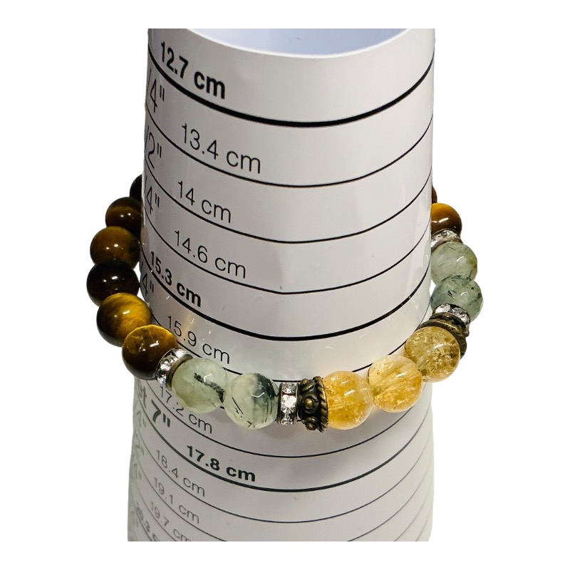 Multicolored Gemstone Beaded Bracelet 14-16.5cm Good Condition