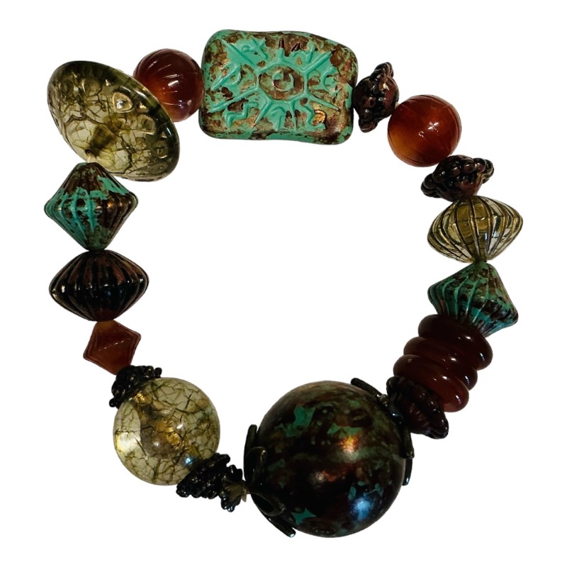 Handmade Beaded Bracelet - Multi-Color Statement Piece - Great Condition
