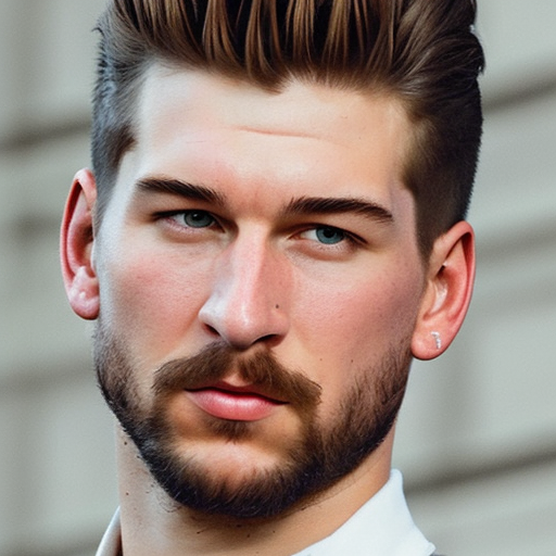 close-up photorealistic illustration of @me in a 1950s style, showcasing a sleek and stylish hairdo.