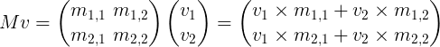 matrix notation Mv. See LaTeX in solution.