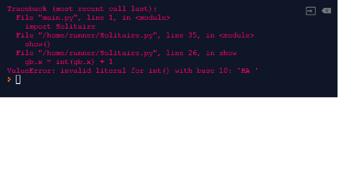 invalid literal for int() with base 10: