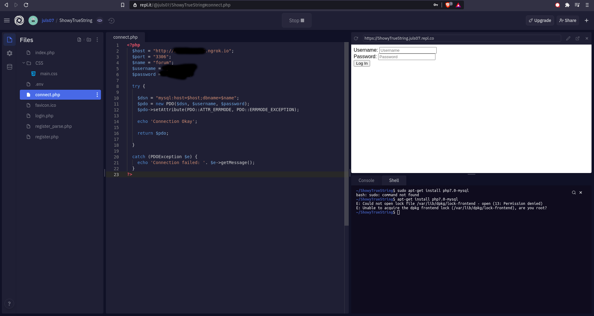 Php Mysql Connection Failed Could Not Find Driver Replit