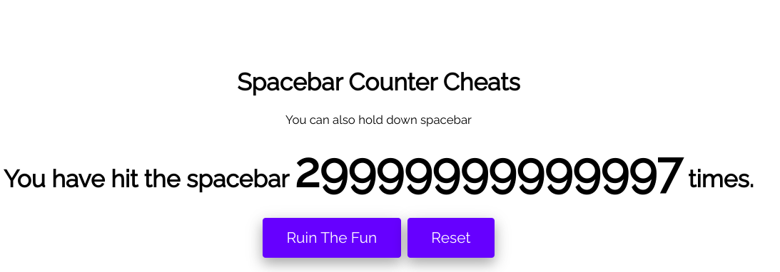 Spacebar Counter, Spacce Bar Counter