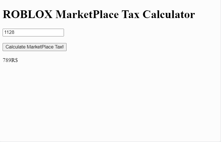 Roblox Tax Calculator - Replit