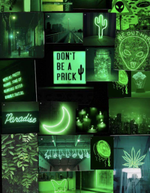 Neon green aesthetic wallpaper, paradise