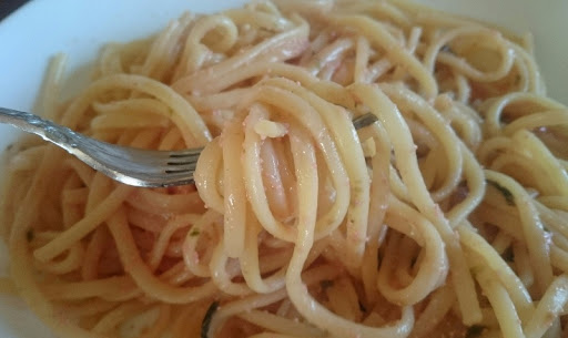 マ・マー  超もち生パスタ  鰹節と昆布香る濃厚和風たらこ