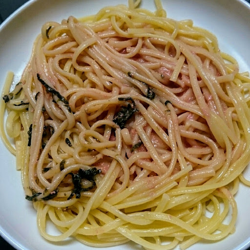 マ・マー  超もち生パスタ  鰹節と昆布香る濃厚和風たらこ