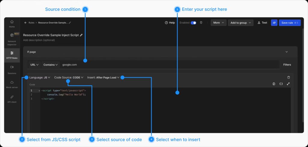 Inject script