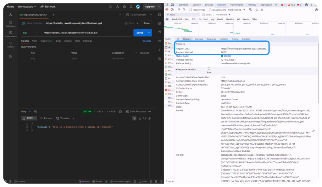 Decoding the GET Request sent with Postman screenshot