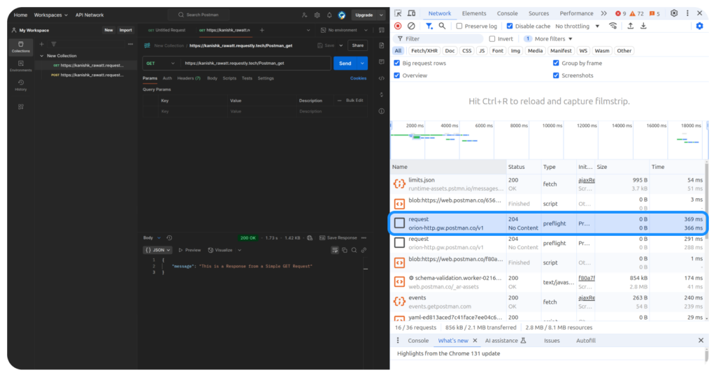 Decoding the GET Request sent with Postman screenshot