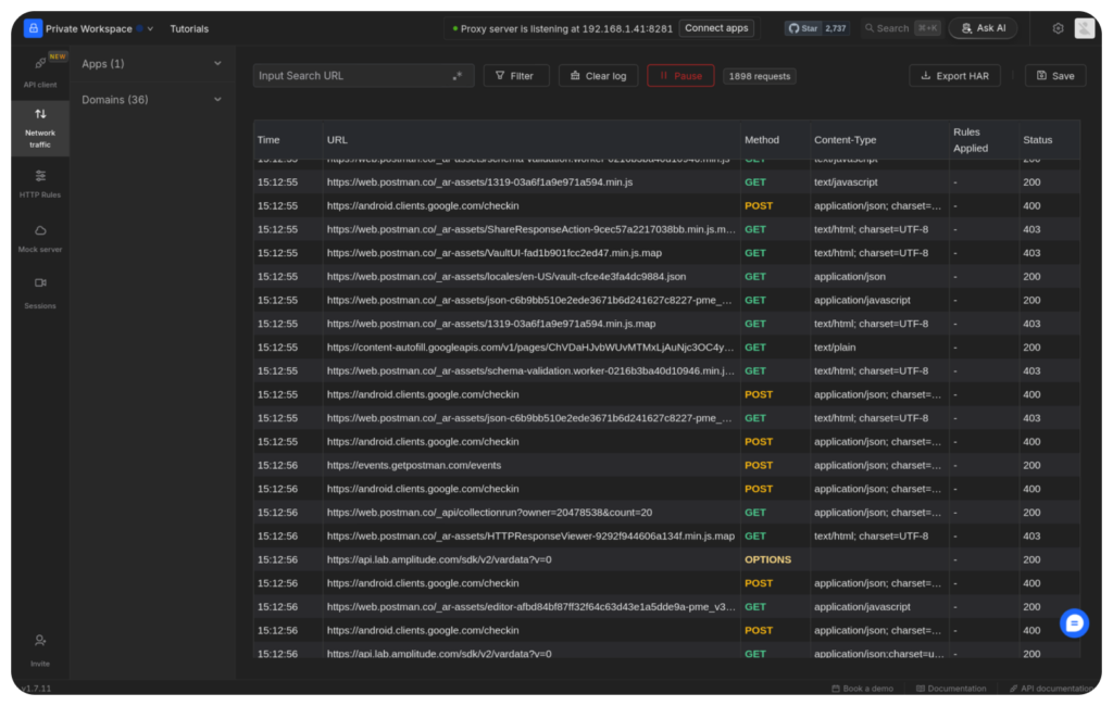 Inspecting Network Traffic screenshot