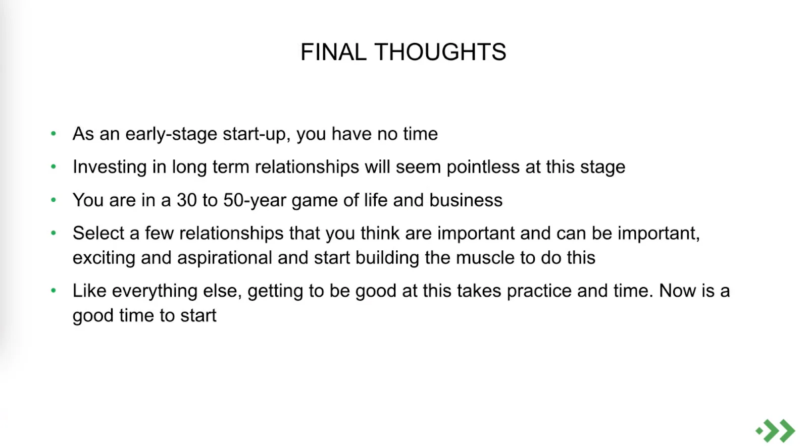 Building Long-Term Relationships screenshot