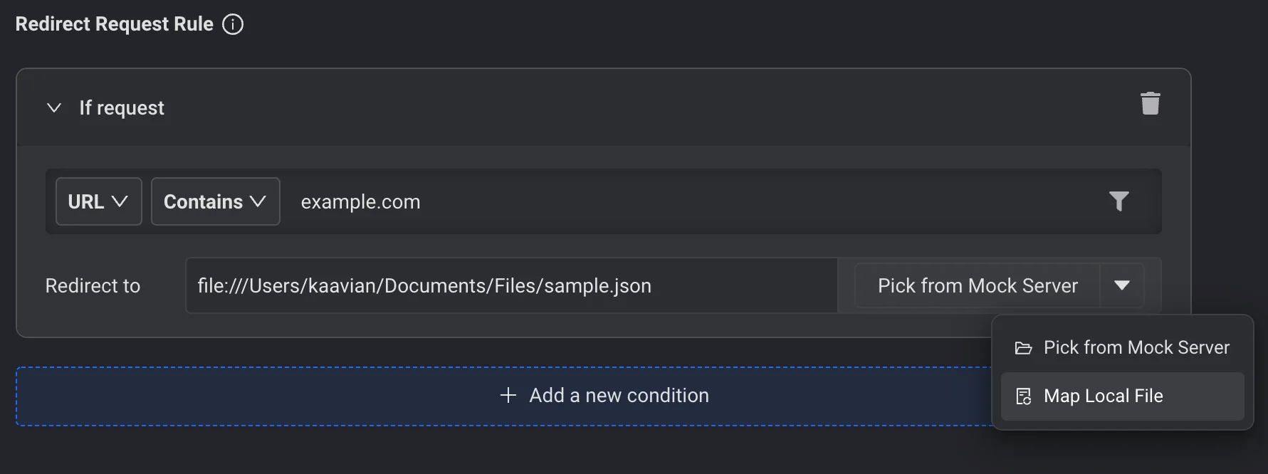 Map local files in Redirect Rule ⭐ screenshot