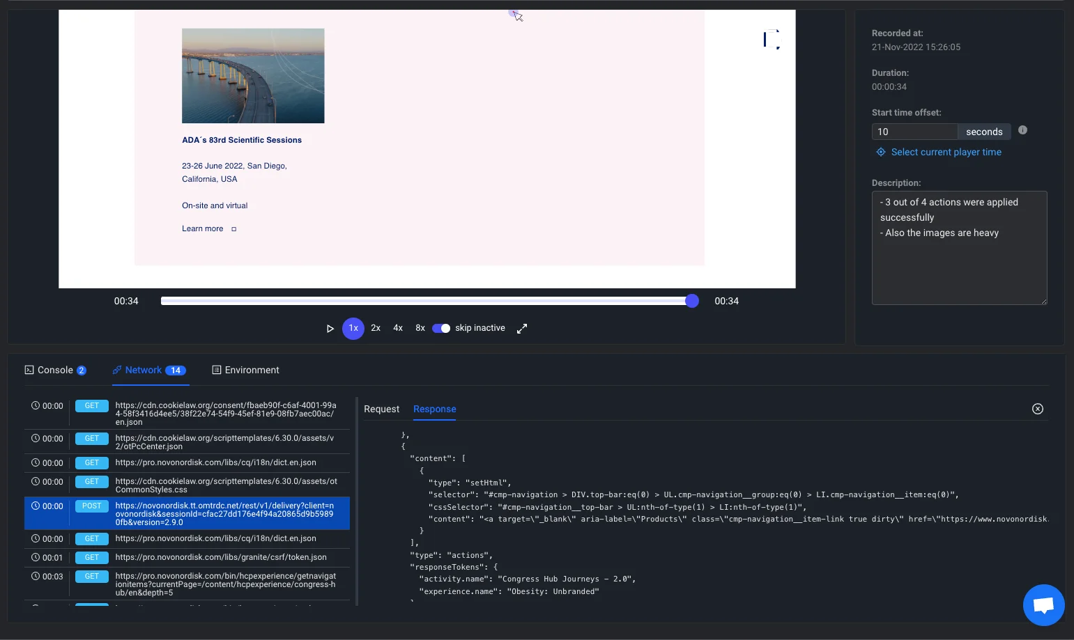 Sharing the Adobe Target campaign Info along with video, campaign information screenshot