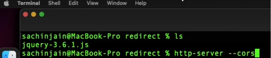 Once installed, we’re able to run HTTP server screenshot