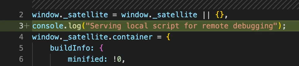 Start debugging screenshot