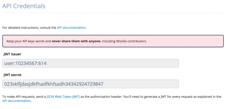 637c05bb43927a1069ce9943 mozilla API keys page