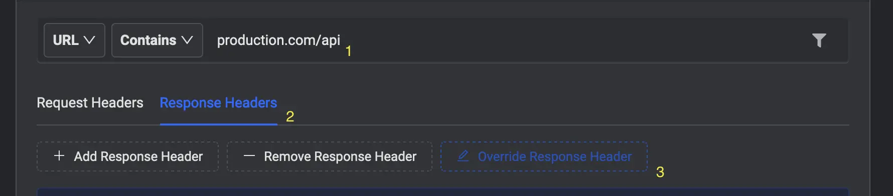 Modifying CORS Header using the Requestly desktop app screenshot