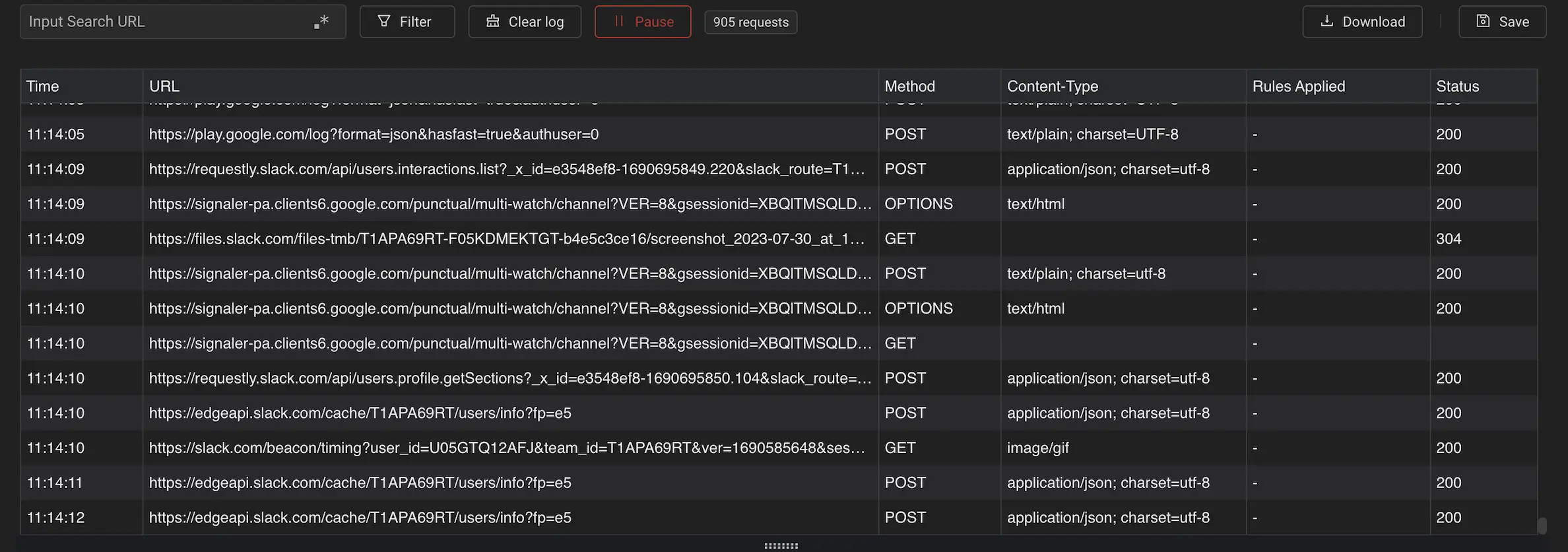Inspecting Browser Network Traffic using Requestly Desktop App on Mac screenshot