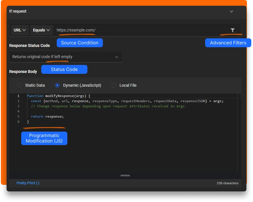 How to modify API responses using Requestly screenshot