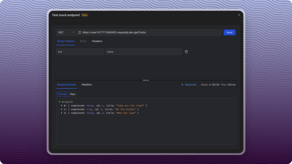 Define Custom Response Body and Headers screenshot