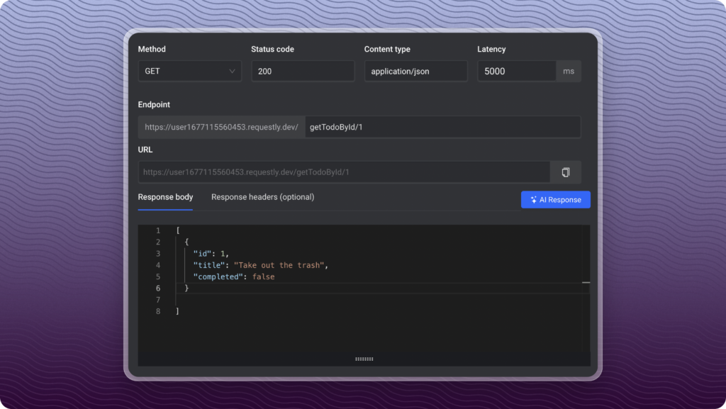 Defining your Own API Route screenshot