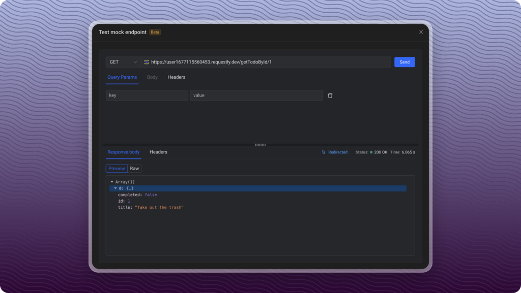 Defining your Own API Route screenshot