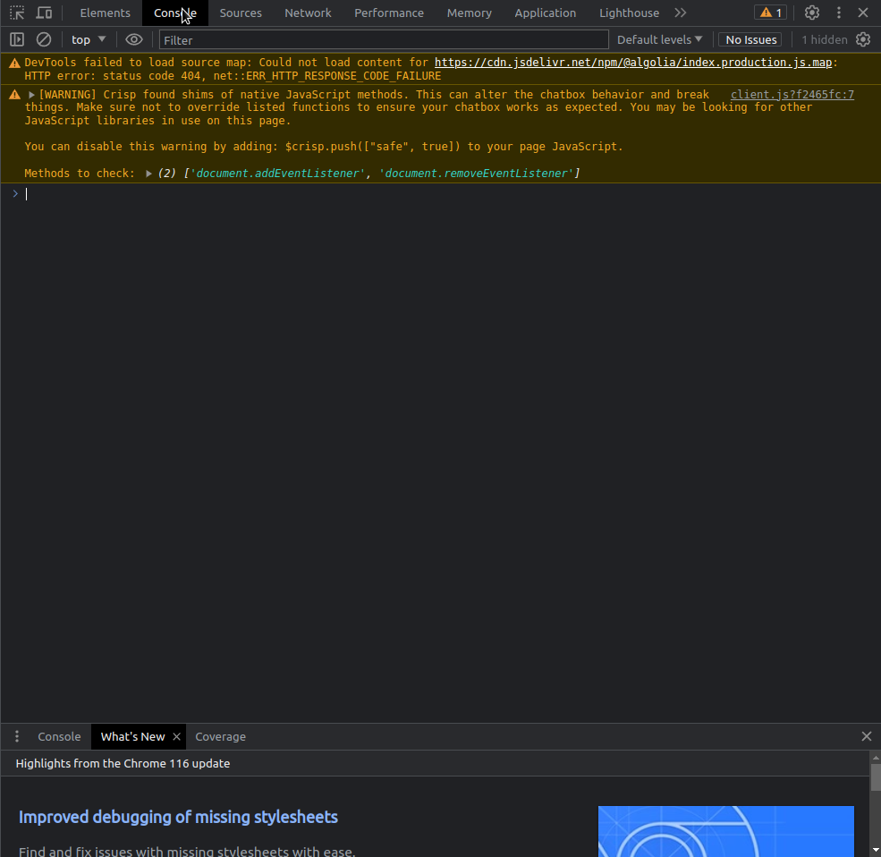 Navigate to the Console Tab screenshot