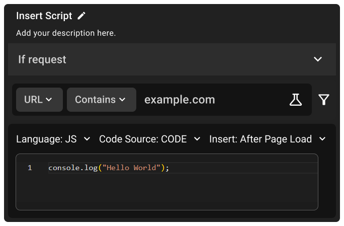 Insert Script Rule