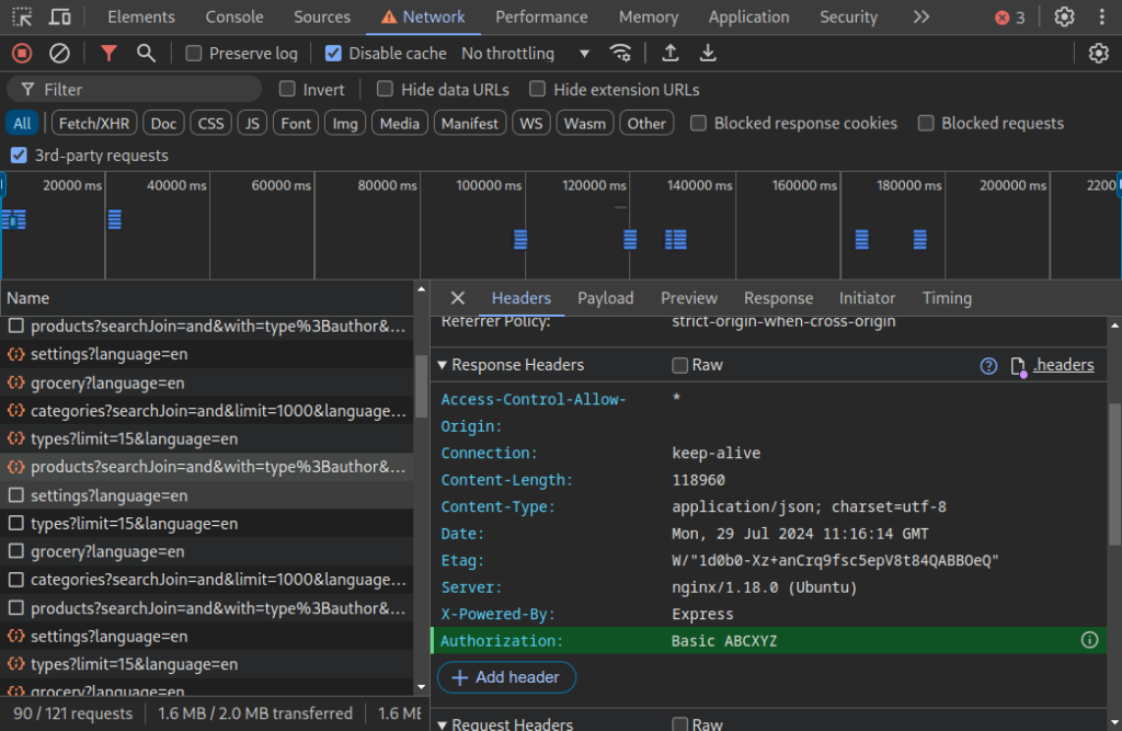 Header editor