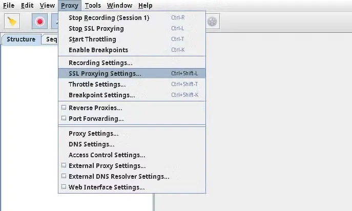 SSL proxy settings