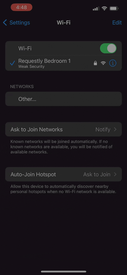 IOS proxy settings