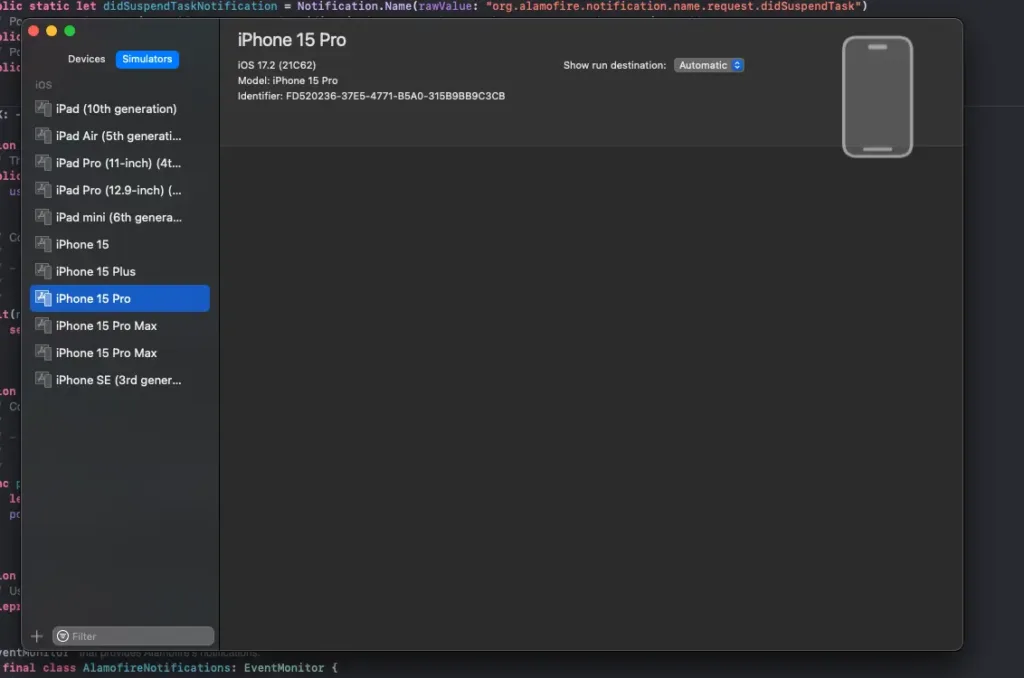 Simulator window