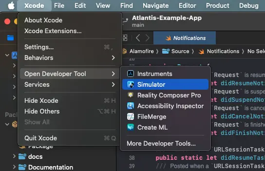 Xcode simulator