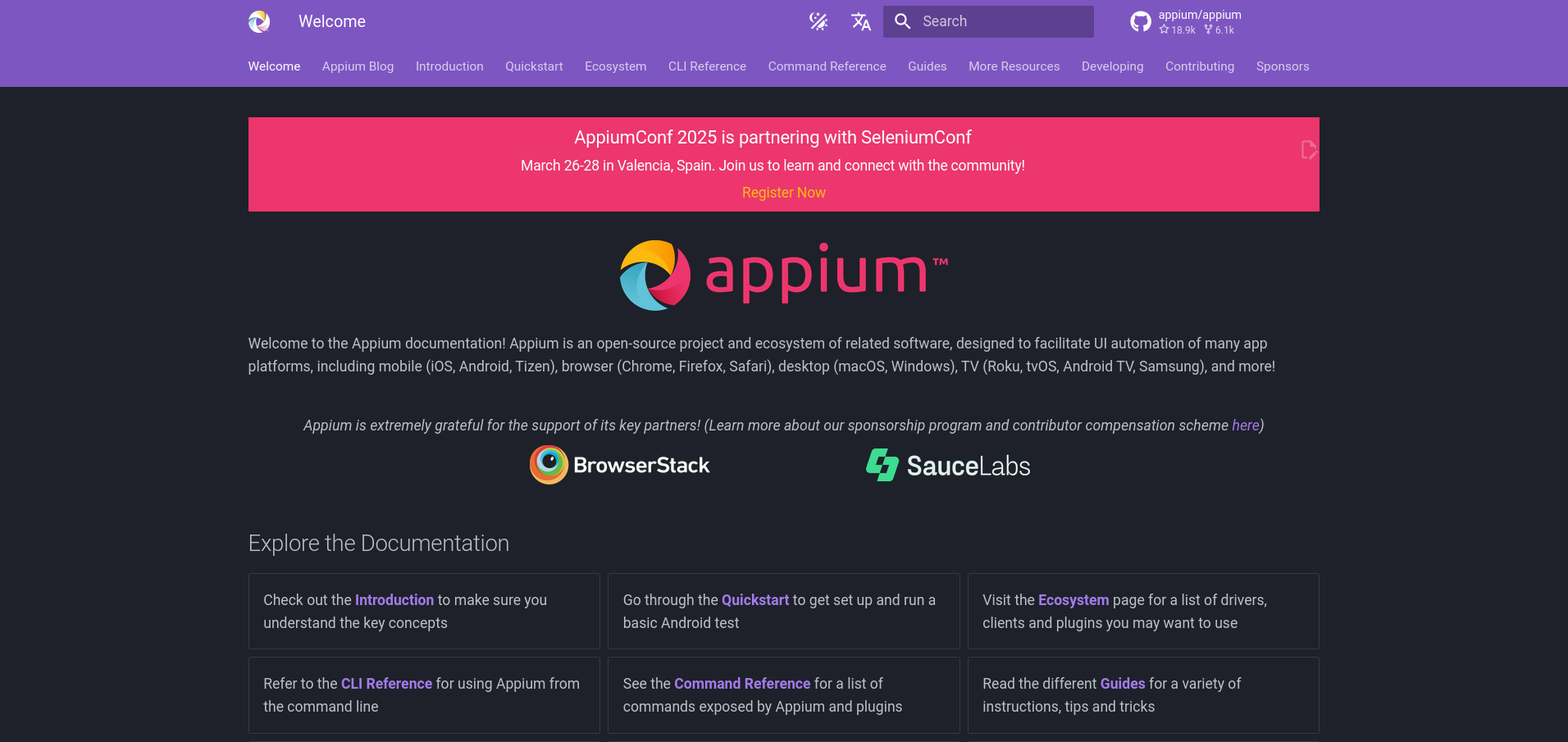 Appium documentation