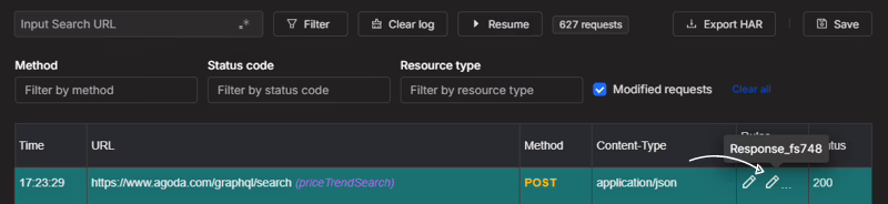 Applied rules on a request
