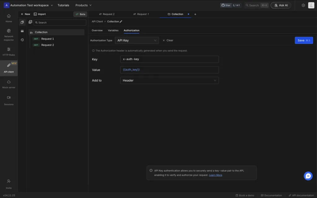 Authentication Requestly
