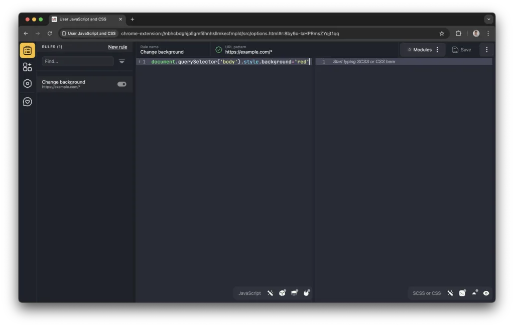 User JavaScript and CSS
