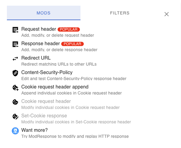 ModHeader - Modify HTTP headers - Requestly
