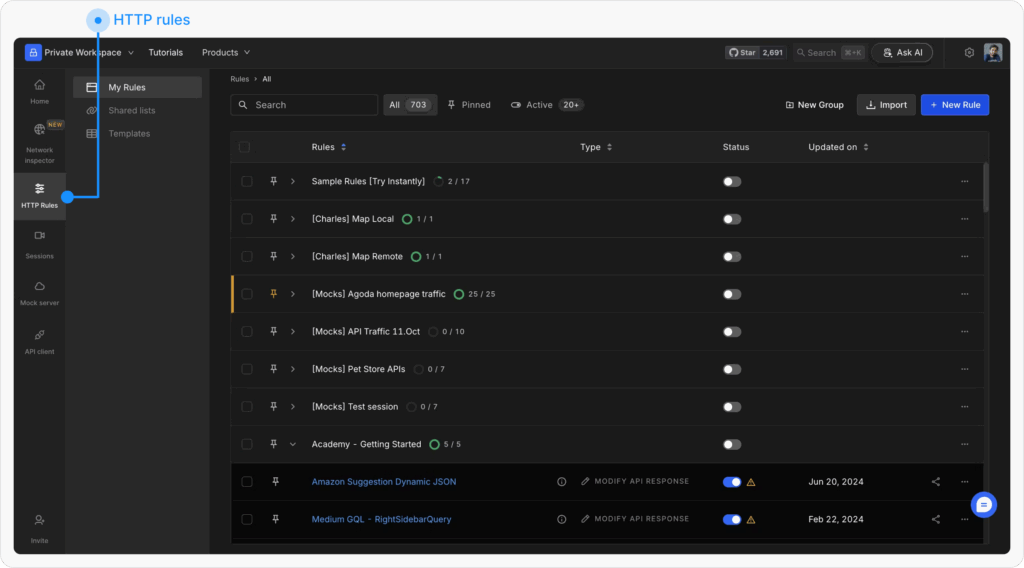 Create a Modify Request Body Rule screenshot